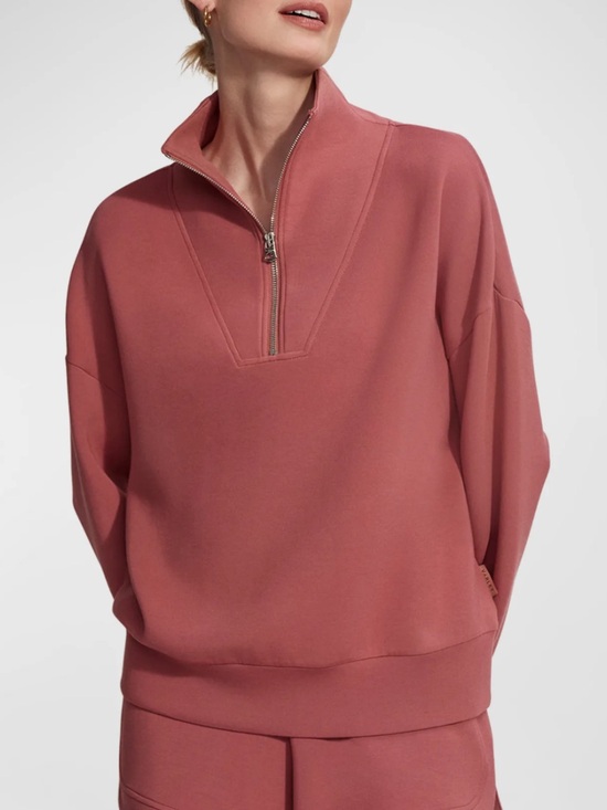 Varley Tops - Varley Hawley Half Zip Women’s Sweatshirt In Terracotta Mauve Small S